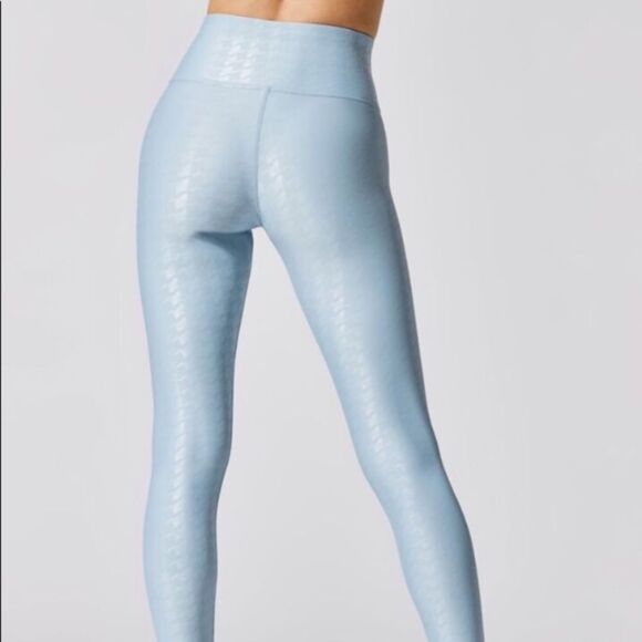 CARBON 38 Leggings Takara Shine Houndstooth Full Length Glacier Blue Size XL - Picture 3 of 12
